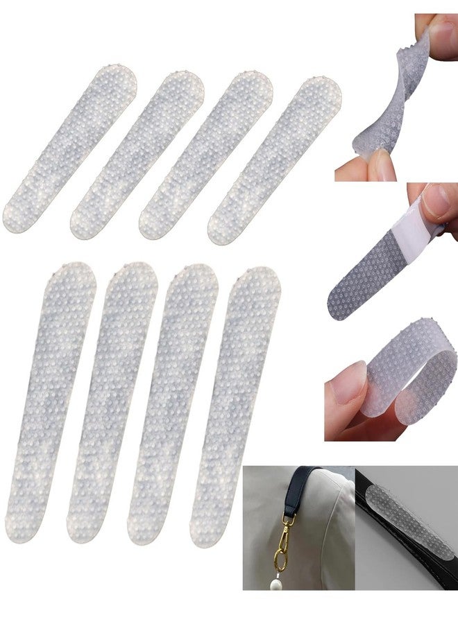 DraCra 12 Pack Purse Strap Non-Slip Pad Sticker Anti-Falling Clear Rubber Adhesive Strip Grip Holder for Shoulder Bag Straps Keep Stay Handbag Tote Backpack - Image 1
